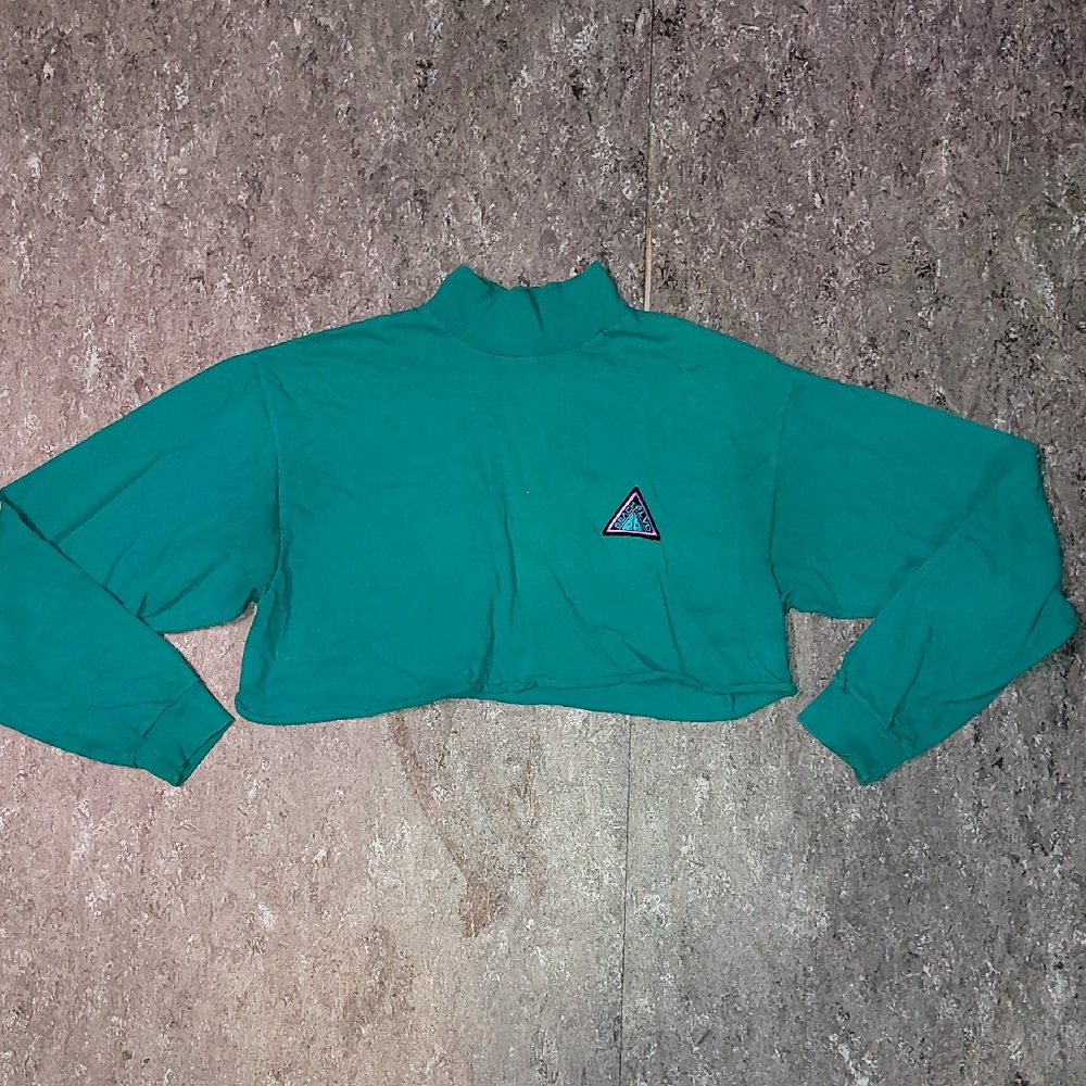 Made In USA. 80s. Beach BLVD. Cropped. Turtleneck. Women's LARGE.